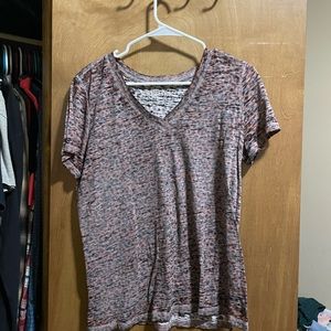 Purple and black Leopard v-neck